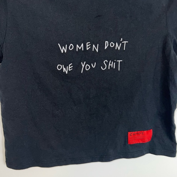 SOLD. CHNGE feminism Black Graphic Tee with White Trim - Picture 8 of 13